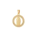Pendentif Portrait Religieux En Zirconia Plaqué Or 18K Vintage Rond Charme Collier Bijou - Style 11