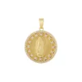 Pendentif Religieux Rond En Cuivre Plaqué Or Avec Zircon Pour Collier Bricolage Mode - Style 14