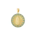 Pendentif Portrait Zircon Turquoise Plaque Or Vintage Collier Piece Ronde Accessoire DIY - Style 21