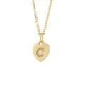 Vergulde koperen hart hanger halsketting met strass steentjes verlichte letter C chic. - Letter C Stijl / Alleen Hanger (Zonder Ketting) / Goud