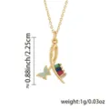 Vergoldete Schleife Schmetterling Anhänger Halskette mit bunten Baguette-Kristallen. - 26