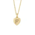Gold Plated Brass Heart Shape Letter Pendant Necklace DIY Charm Jewelry Accessory - Letter e Style / Pendant Only (No Chain Included) / Gold