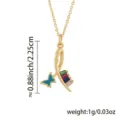 Vergoldete bunte Edelstein Schmetterling Anhänger Halskette mit feiner Kette, leichtes Design. - 27