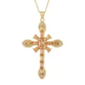 Vintage mehrfarbiger Zirkonia vergoldeter Kreuz Anhänger Halskette eleganter Modeschmuck. - 09 Stil (Nur Anhänger)