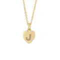 Gold letter J heart pendant necklace, crystal rhinestone paved charm chain jewelry. - Letter J Style / Pendant Only (No Chain Included) / Gold