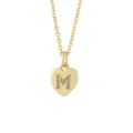 Gold letter M heart pendant necklace, dainty initial jewelry for women and girls. - Letter M Style / Pendant Only (No Chain Included) / Gold