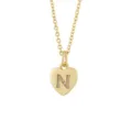 Gold initial heart pendant necklace, crystal letter N charm jewelry accessory for women gifts. - Letter N Style / Pendant Only (No Chain Included) / Gold