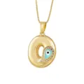 Collana con ciondolo lettera gonfiata placcato oro malocchio accessorio gioielli - Lettera O