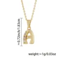 Goldener Buchstabe A Anhänger Halskette mit Zirkonia, minimalistische Schlüsselbeinkette - Buchstabenanhänger mit weißem Zirkonia einzeln / Buchstabe A