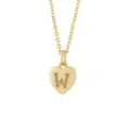 Gold Plated Heart Letter W Pendant Necklace Dainty Alphabet Jewelry Gift for Women - Letter W Style / Pendant Only (No Chain Included) / Gold