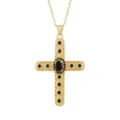 Vintage vergoldete Kreuz Anhänger Halskette mit schwarzen Zirkonia Steinen Damen. - 20 Stil (Nur Anhänger)