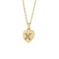Gold plated heart letter X pendant necklace sparkling crystal fashion jewelry accessory - X Letter Style / Pendant Only (No Chain Included) / Gold