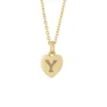 Gold-plated initial Y heart pendant necklace, delicate chain charm fashion jewelry for women. - Letter Y Style / Pendant Only (No Chain Included) / Gold