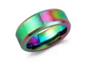 Regenboog roestvrijstalen ring voor heren, minimalistisch breed iriserend mode-sieraad. - Maat 9 / Kleurrijk