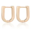 Minimalist 18K gold plated stainless steel U-shaped hoop earrings for women chic daily wear - U Shape / Rose Gold