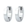 Minimalistische RVS oorringen voor dames, glad metalen ontwerp, chique dagelijkse sieraden. - Platte Stijl / 2x7mm / Staalkleur