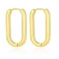 Gouden roestvrijstalen geometrische ovale creolen, minimalistische 18k gouden oorbellen voor vrouwen. - Goud