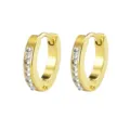 Gouden roestvrijstalen oorringen creolen met strass steentjes voor dames mode top - 3*9 Enkele Rij Strass / Goud