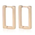 Minimalist 18k rose gold plated stainless steel square hoop earrings for women chic daily. - Rectangle / Rose Gold