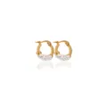 Vergulde Roestvrij Stalen Kristal Pavé Kleine Creolen Oorbellen Mode Sieraden Cadeau - 2*18mm / Goud