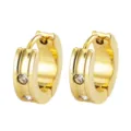 Gouden roestvrijstalen oorringen met sprankelende kristalstenen voor dames mode. - Sferische 2-Steen Stijl / 4x9mm / Goud