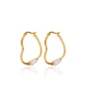 Gouden hartvormige creolen oorbellen met pave kristal kralen stijlvolle dames sieraden. - 2.0*29 / Goud