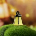 Miniatuur lichtgevende lantaarn ornament tuin decor hars ambacht voor sprookjestuin - Lichtgevende Lantaarn / Oranje