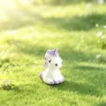 Resin cute cartoon unicorn figurine desktop decoration micro landscape ornament display - Purple Unicorn