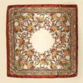 Vintage barok bloemig vierkante zijden sjaal voor vrouwen, elegante retro halsdoek. - Groot Vierkant / 90x90cm / Goud