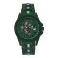 Heren Iced Out Groene Strass Kwarts Horloge Hip Hop Luxe Armband Mode Stijl Mooi - Groene Zirkoon