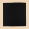 Detailed view of minimalist solid black square scarf, perfect for summer vacation style. - 90cm X 90cm / Black