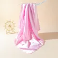 Detailed view of the elegant pink satin square scarf, smooth texture and glossy fabric close-up - 90cm X 90cm / Pink