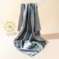 Grey Satin Square Scarf For Women Elegant Silk Neckerchief And Summer Sun Protection Shawl - 90cm X 90cm / Dark Gray
