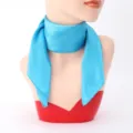 Bright blue silk square scarf women neckerchief satin hair scarf fashion summer head wrap - 60cm x 60cm / Blue