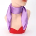 Purple square scarf silk satin neckerchief women elegant minimalist travel accessory - 60cm x 60cm / Purple