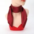 Wine red silk square scarf, elegant neckerchief for women summer vacation and daily commuting style. - 60cm x 60cm / Burgundy