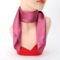Pink satin silk scarf women, elegant neckerchief for summer vacation and daily wear. - 60cm x 60cm / Dusky Pink