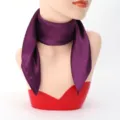 Purple satin square silk scarf for women, elegant purple neck scarf for daily and office wear. - 60cm x 60cm / Fuschia