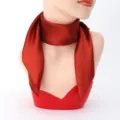 Elegant red square silk scarf for women, stylish neckerchief for summer vacation and daily wear. - 60cm x 60cm / Red