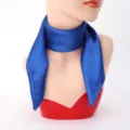 Elegant royal blue satin square scarf for women, classic neckerchief and hair accessory. - 60cm x 60cm / Sapphire Blue