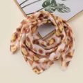 Chic leopard print square scarf, soft chiffon neckerchief for spring and summer fashion style. - Yellow Leopard