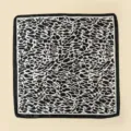 Black and white animal print square scarf featuring a solid black border for women. - Black Leopard / Black