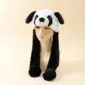 Süße Plüsch Panda Mütze mit beweglichen Ohren, warme Winter Tierkappe für Cosplay und Alltag. - M (56-58cm) / Schwarz-Weißer Panda