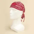 Rote Piratenmütze mit Paisley-Muster, stylisches Kopftuch für Outdoor-Radfahren und Freizeit. - M (56-58cm) / Rot