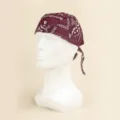 Bedruckte Paisley Piratenmütze Bandana Kopftuch stilvoll Outdoor Radfahren Kopfbedeckung - M (56-58cm) / Burgunderrot