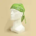 Grünes Paisley-Druck Bandana Piratenkappe Kopftuch für Outdoor-Radfahren und mode Alltag. - M (56-58cm) / Grün