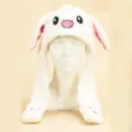 Süße weiße Plüsch Kaninchen Ohren Mütze weiche Tier Kappe lustige Winter Warme Mütze - M (56-58cm) / Weißer Hase