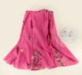Écharpe brodée de fleurs rose châle femme plage protection solaire mode saisonnière - Rose rouge