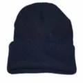 Bonnet Tricot Bleu Marine Chaud Hiver Chapeau Casual Uni Pull Pour Homme Et Femme Style - M (56-58cm) / Bleu marine