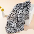 Klassisches schwarz-weißes Leopardenmuster quadratischer Schal, elegante Seidenstruktur. - #7 Schwarz-graues Leopardenmuster 60